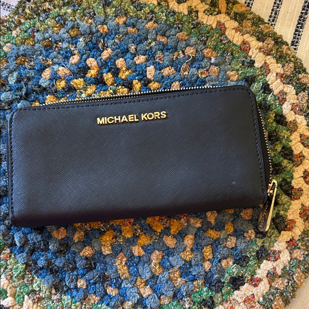 Michael Kors Black Wallet with Gold Logo